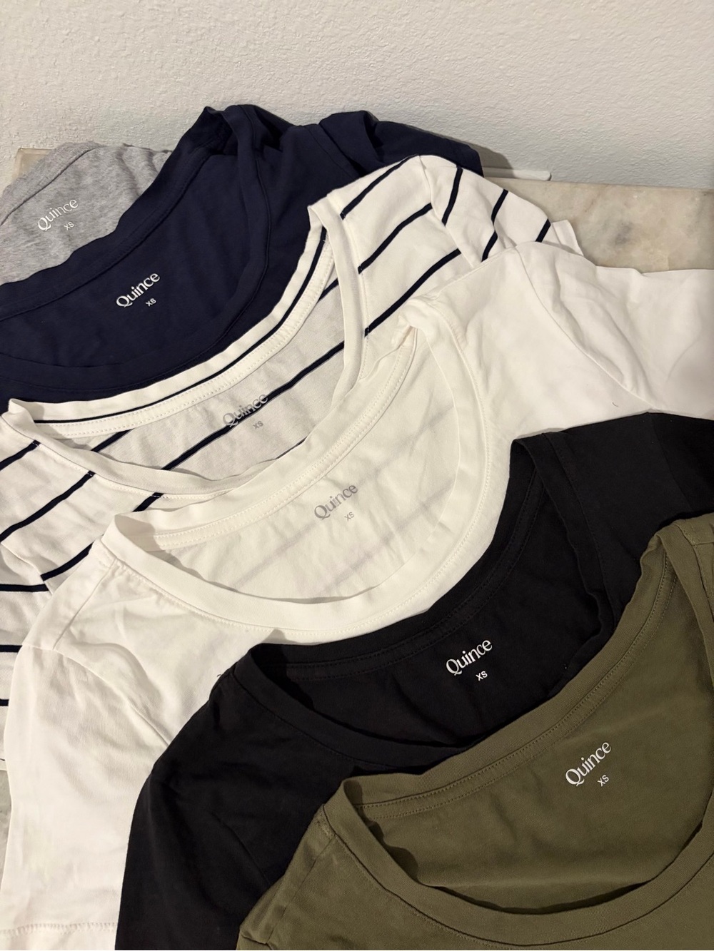 Quince Cotton Modal Scoop Neck Tees- Gray, White, Black, Navy, Olive, Striped